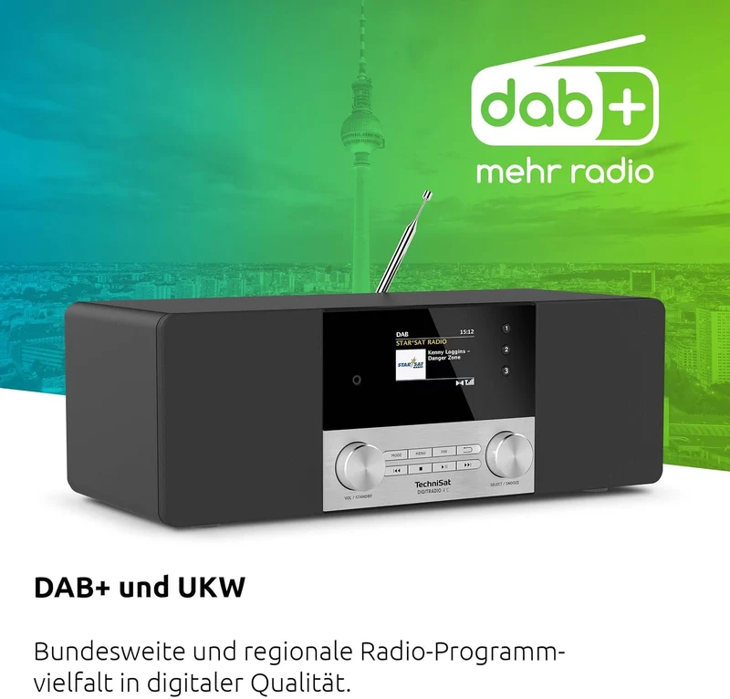 TechniSat DIGITRADIO 4 C - Stereo Digital-Radio (DAB+, UKW, Farbdisplay, Bluetooth-Audiostreaming, K