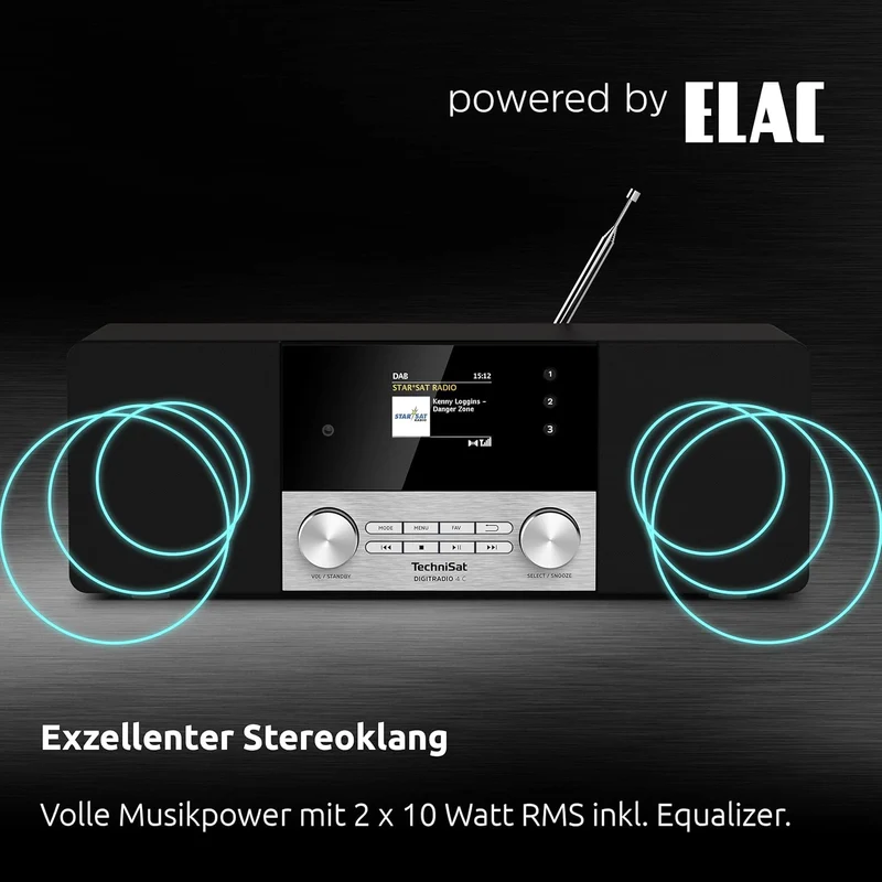 TechniSat DIGITRADIO 4 C - Stereo Digital-Radio (DAB+, UKW, Farbdisplay, Bluetooth-Audiostreaming, K