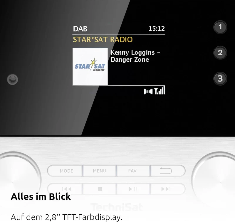 TechniSat DIGITRADIO 4 C - Stereo Digital-Radio (DAB+, UKW, Farbdisplay, Bluetooth-Audiostreaming, K