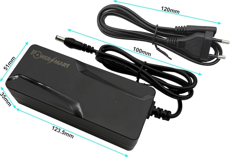 PowerSmart 36V-42V 2A Ladegerät Ersatz für NAVEE N20, N30, N40, DC 5.5 * 2.1mm