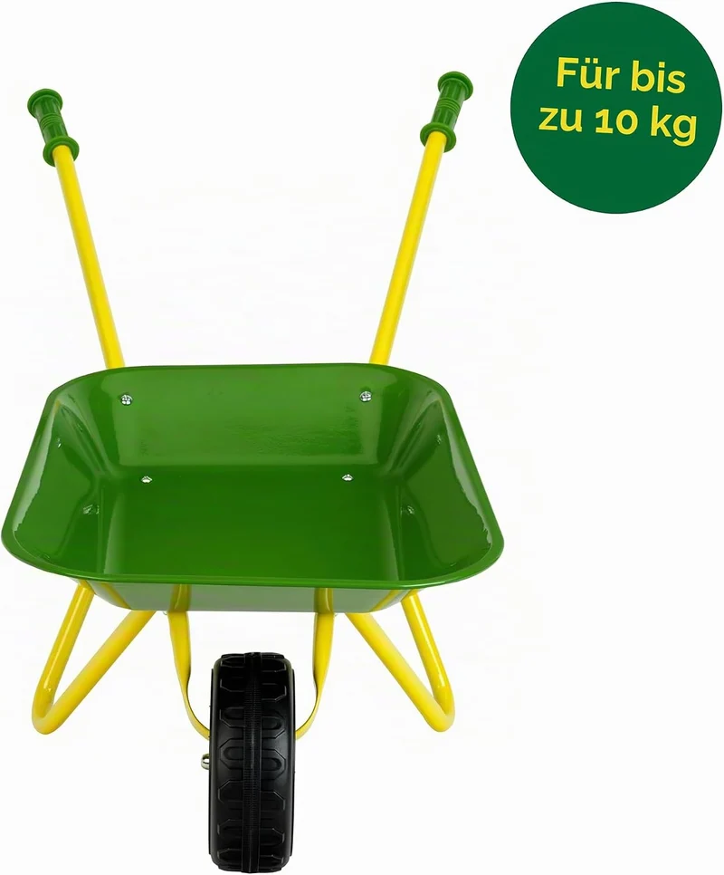 Theo Klein 3983 John Deere Schubkarre aus Metall Robuste Schubkarre mit stabilen Rädern Belastbar bi