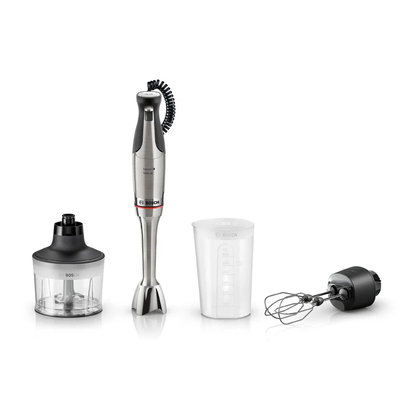 Bosch Stabmixer, Mixbecher, Universalzerkleinerer, Doppelschneebesen, Edelstahl Klingen, spülmaschin