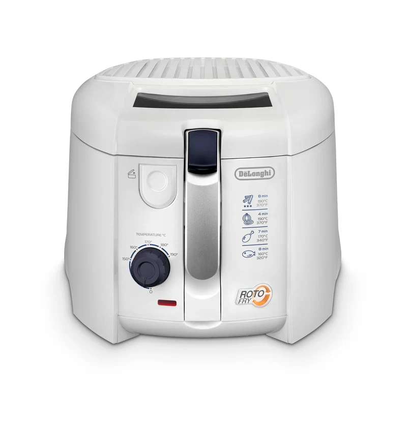 De'Longhi F28211.W1 RotoFry Fritteuse, 1800 W, 1,2 Liter, Edelstahl,