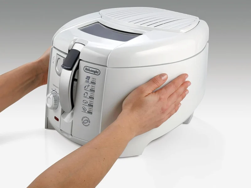 De'Longhi F28211.W1 RotoFry Fritteuse, 1800 W, 1,2 Liter, Edelstahl,