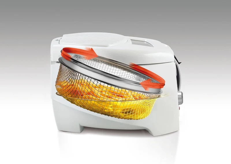 De'Longhi F28211.W1 RotoFry Fritteuse, 1800 W, 1,2 Liter, Edelstahl,