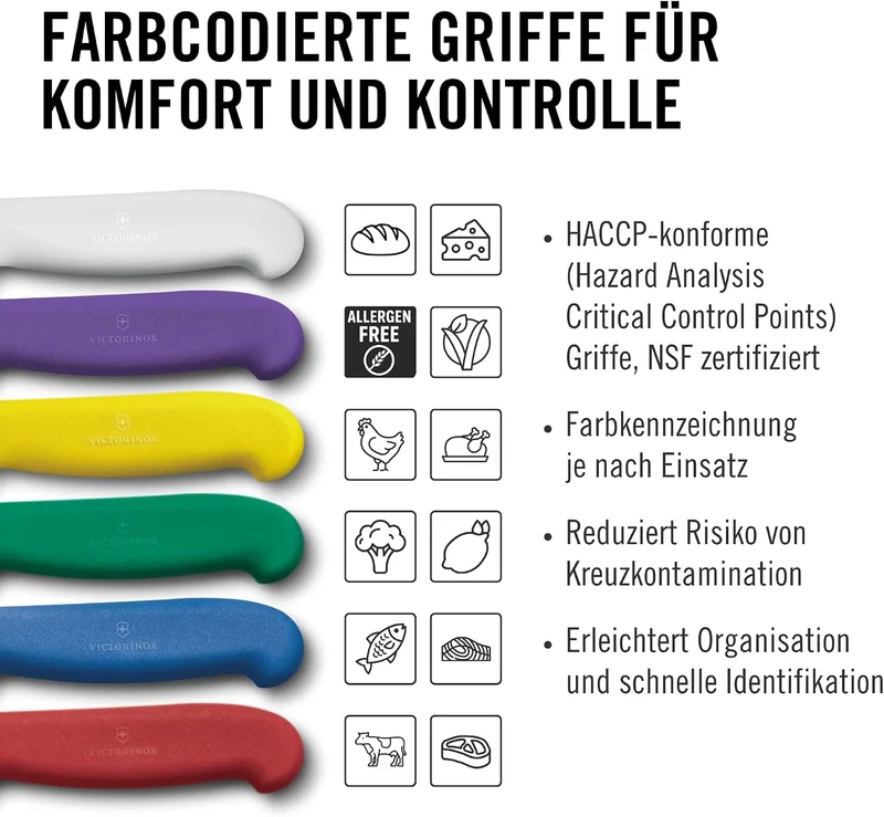 Victorinox Fibrox Kochmesser, Kleines Universalmesser für Obst und Gemüse, 12 cm, Gerade Klinge, Sch