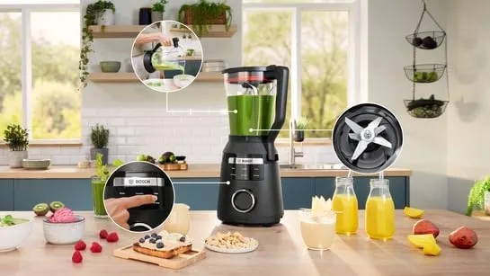 Bosch Hochleistungsmixer, Smoothie Maker, 1800W, VitaPower Serie 6 MMB6652B, 45.000 U-min, Programme