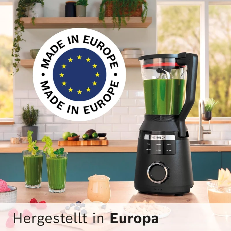 Bosch Hochleistungsmixer, Smoothie Maker, 1800W, VitaPower Serie 6 MMB6652B, 45.000 U-min, Programme