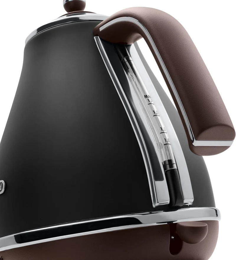 De'Longhi Wasserkocher Icona Vintage KBOV2001.BK - 1,7 l mit Wasserstandsanzeige und 360° Basis, Ede