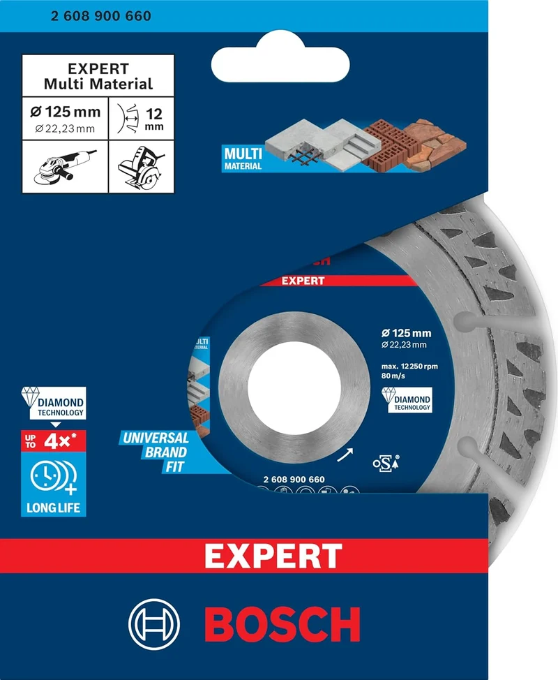 Bosch Professional 1x Expert MultiMaterial Diamanttrennscheiben (für Beton, Ø 125 mm, Zubehör Kleine