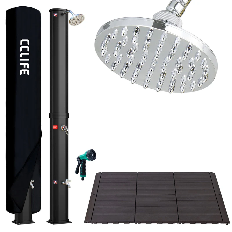 CCLIFE Solardusche 35L Solar Gartendusche Pooldusche Regendusche Aussendusche Pooldusche Garten Brau