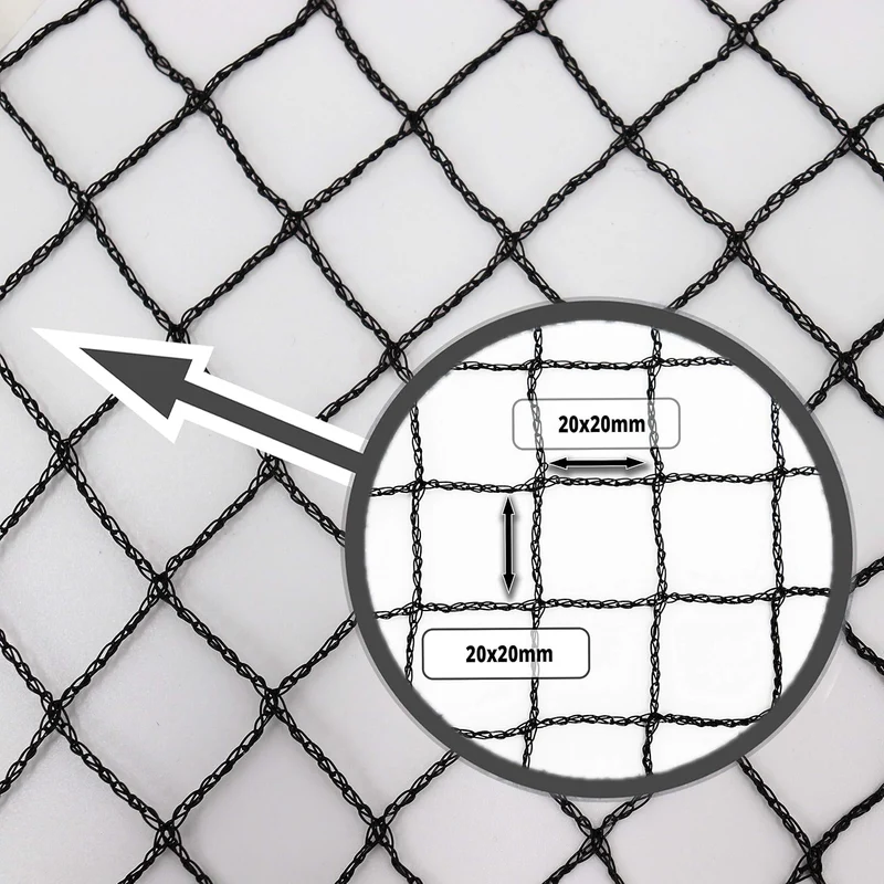 Aquagart® Teichnetz 12m x 10m Vogelschutz 20mm x 20mm Maschenweite I Pool Laubnetz schwarz I Obstbau