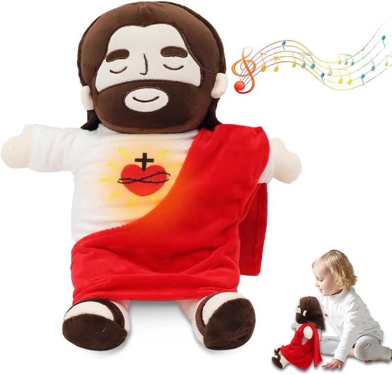 Jesus Atmendes Kuscheltier, Jesus Kuscheltier mit Atmendes, Musik und Lichtern, Jesu Stofftiere zum