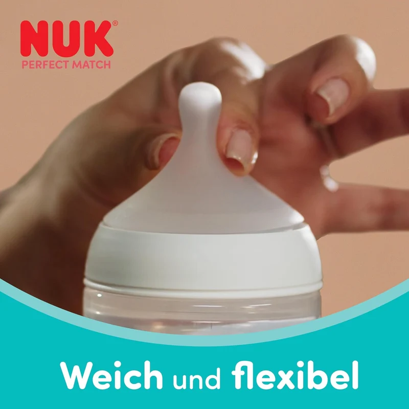 NUK Perfect Match Babyflaschen & Schnuller Geschenkset für Neugeborene | 0–6 Monate | 3 x Anti-Kolik
