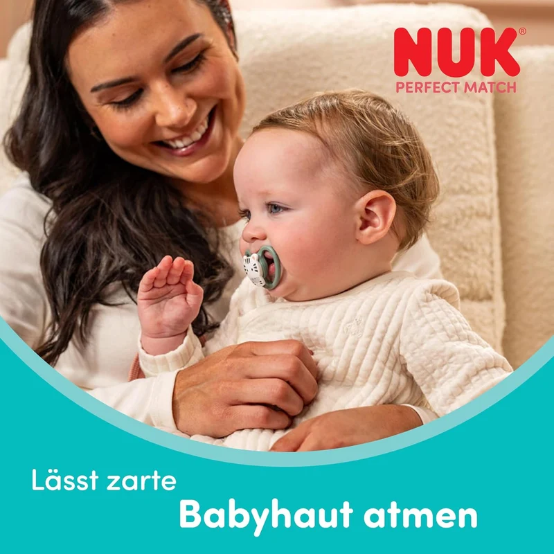 NUK Perfect Match Babyflaschen & Schnuller Geschenkset für Neugeborene | 0–6 Monate | 3 x Anti-Kolik