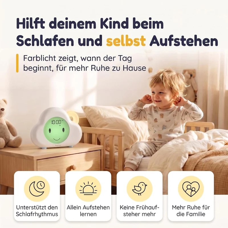 Numsy Sleep Trainer Lou – Baby Sleep Trainer with Soothing Sounds, Night Light & Child Lock – Helps