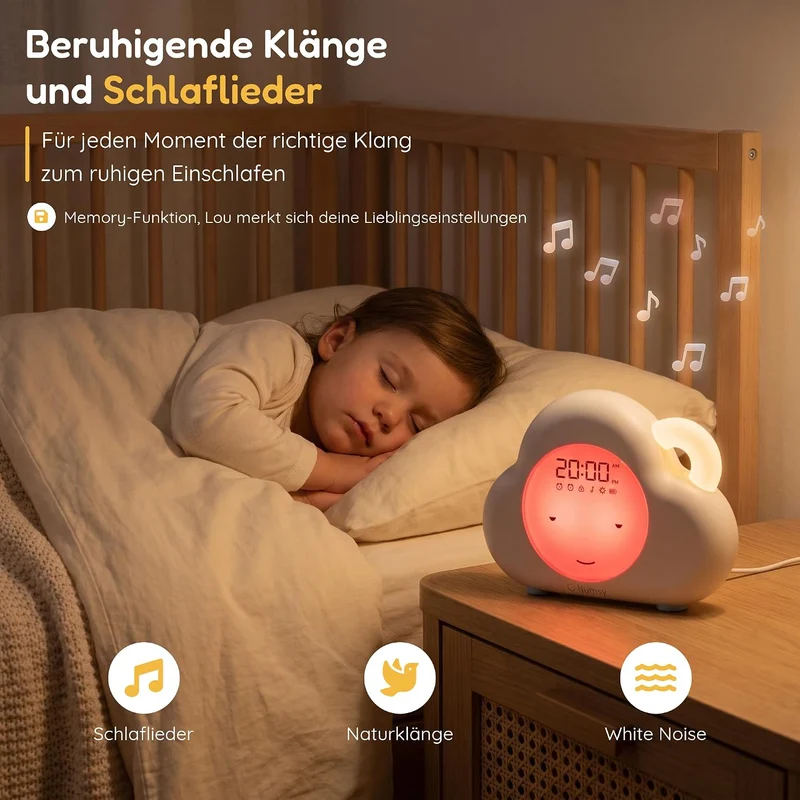 Numsy Sleep Trainer Lou – Baby Sleep Trainer with Soothing Sounds, Night Light & Child Lock – Helps