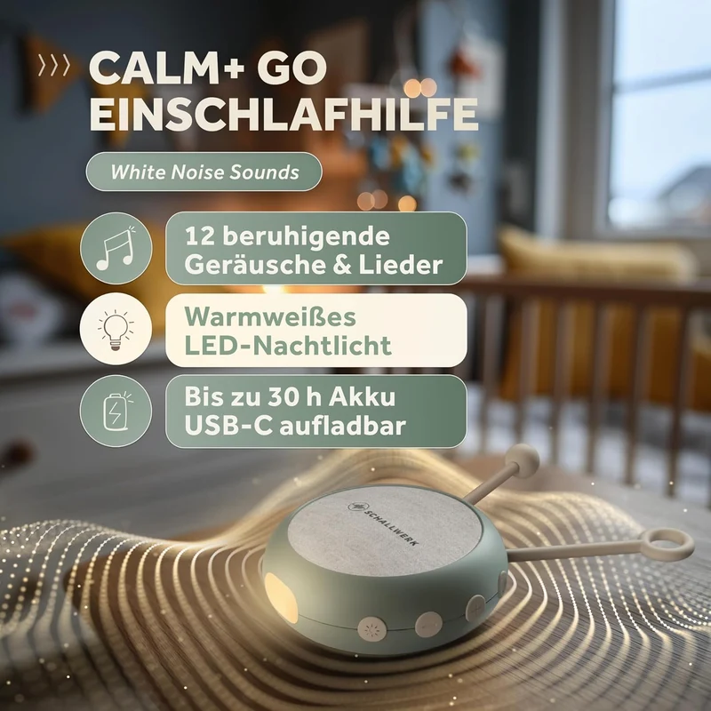 Schallwerk® White Noise Machine Baby – Einschlafhilfe für Babys & Erwachsene mit weissem Rauschen, N
