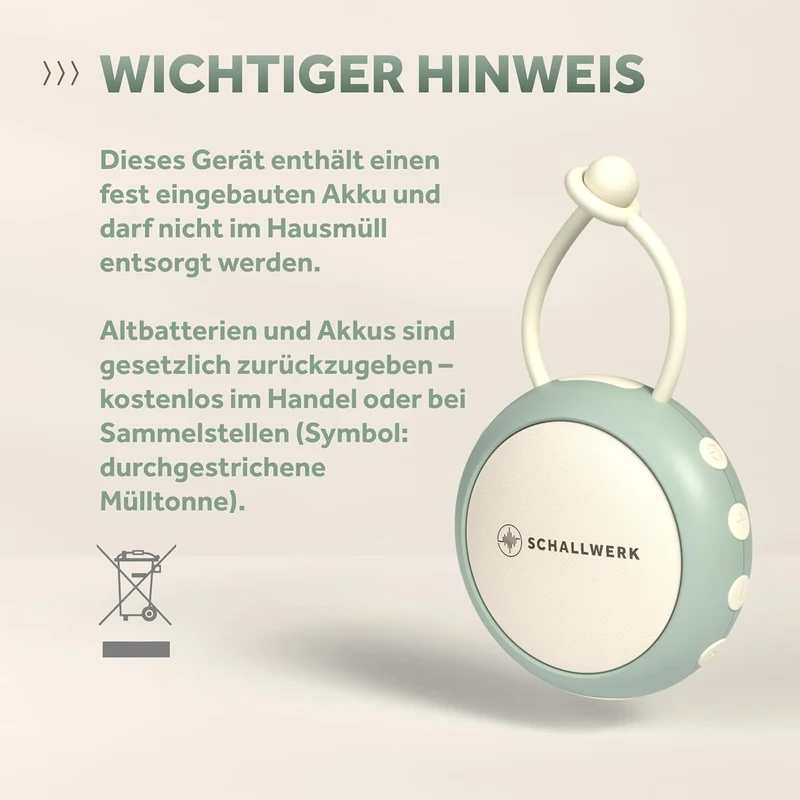 Schallwerk® White Noise Machine Baby – Einschlafhilfe für Babys & Erwachsene mit weissem Rauschen, N