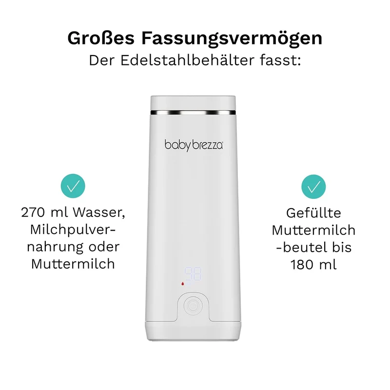 Baby Brezza tragbarer Muttermilch- und Wasserwärmer für unterwegs