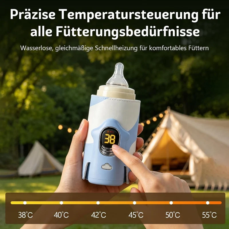 Flaschenwärmer Baby Unterwegs Babyflaschen Wärmer, 8000mAh Akku LED-Display