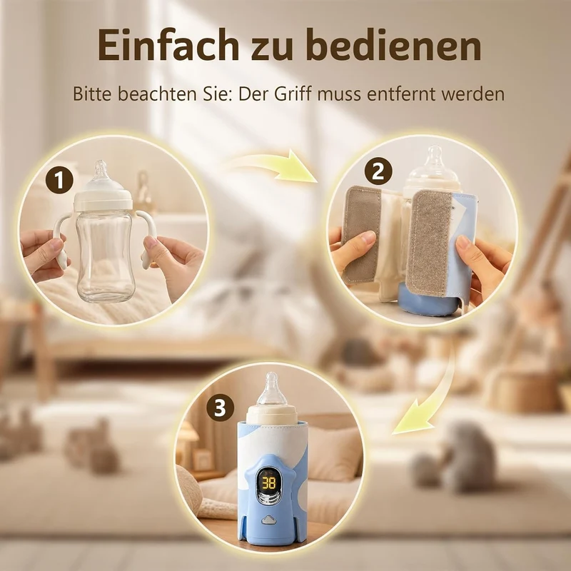 Flaschenwärmer Baby Unterwegs Babyflaschen Wärmer, 8000mAh Akku LED-Display