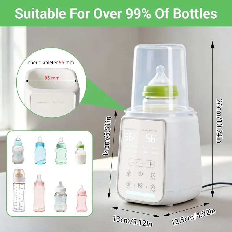 Flaschenwärmer Baby, Bottle Warmer für für Glas/PPSU/Silikon Flaschen mit Timer, Muttermilch Erwärme