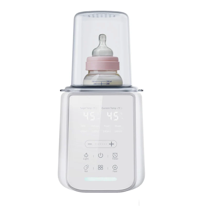 Babyflaschenwärmer 8-in-1 mit Temp-Anzeige, Nachtlicht & 24h Warmhaltung Winterweiss, Winterweiss