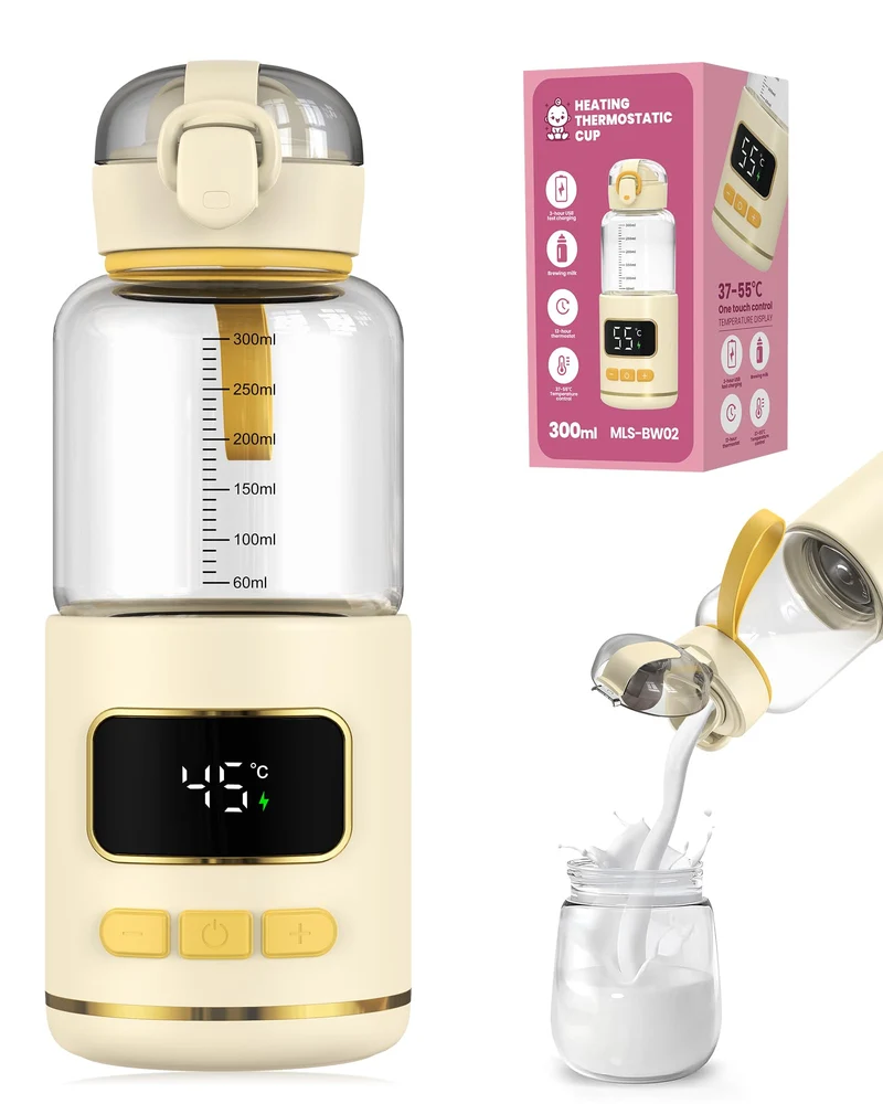 eSynic Portable Flaschenwärmer Babyflaschenwärmer Tragbarer Milk Warmer für Unterwegs 2-3 Min Schnel