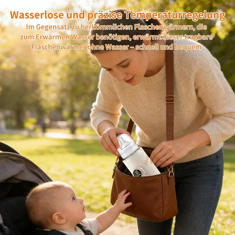 Flaschenwärmer Baby unterwegs mit 6 Temperaturstufen (38-50°C)