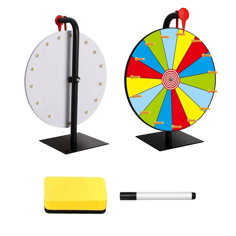30cm Glücksrad Zum Drehen, Glücksrad mit Markierstift, 15 Slots