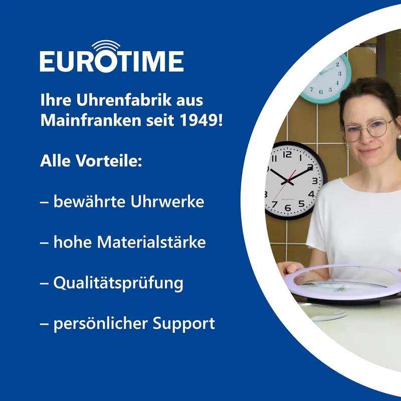 Eurotime Wecker für Mädchen mit Fee und Herz, Weiss, Kinderwecker, Kunststoffgehäuse und Kunststoffg