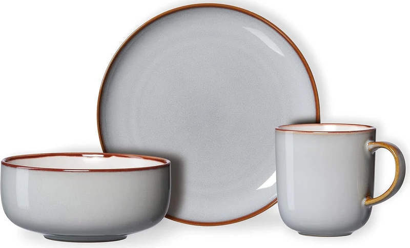 Frühstücksset Portofino, 12-teilig, Grau, Frühstücksset
