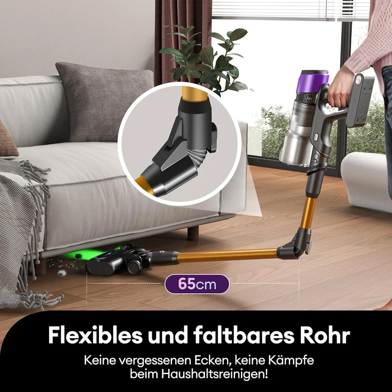 Ultenic U20 Akku Staubsauger, 55000Pa/ 600W/60Min Staubsauger Kabellos Mit Selbststehendes Design, F