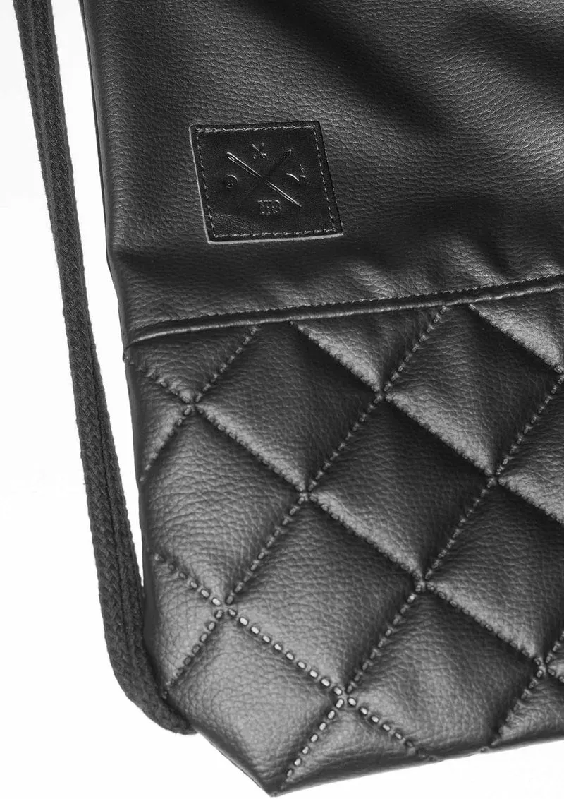 Manufaktur13 Black Out X2 Sports Bag - Kunstleder Stepp Rucksack Gym Bag Turnbeutel Sport Beutel Tas
