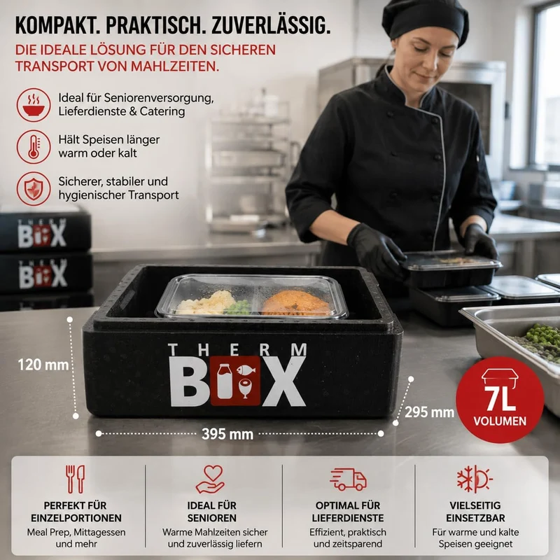 THERM BOX 7B Styroporbox mit 1 Gel-Kühlakku 7 Liter Innen 33,5x23,5x9cm