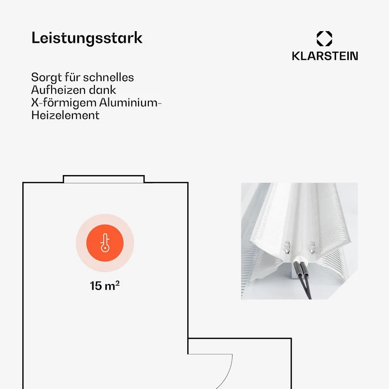 Klarstein Elektroheizung, Konvektor-Heizung Freistehend oder Wandmontage, Elektroheizung Energiespar