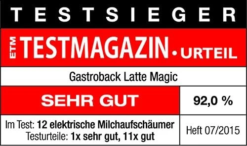 Gastroback 12-42325 42325 Latte Magic, Milchaufschäumer, Warmer oder kalter Milchschaum in Sekundens