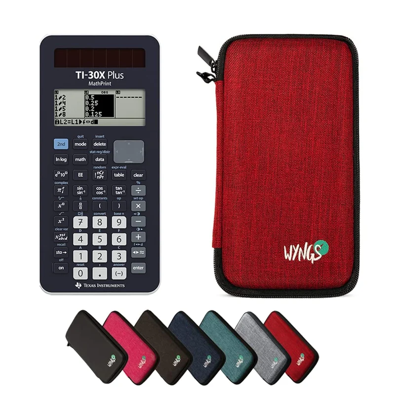 CALCUSO Sparpaket: TI-30X Plus MathPrint technisch-wissenschaftlicher Schulrechner + WYNGS Schutztas