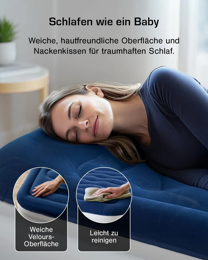Active Era Luxus Einzel Luftbett – selbstaufblasendes, erhöhtes Einzelbett – Gästebett mit eingebaut