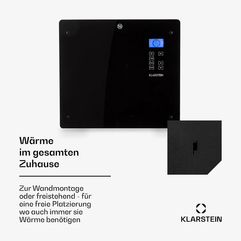 Klarstein Elektroheizung, Konvektor-Heizung mit Bodenrollen, Mobile Elektroheizung Energiesparend, S