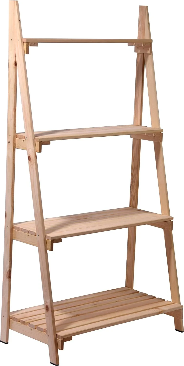 dobar® 58465e Grosses Blumenregal 4-stufig | Pflanzregal Massivholz | Blumenleiter | Pflanzständer |