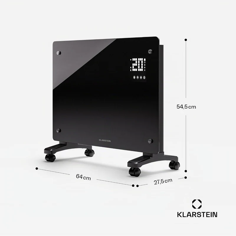 Klarstein Elektroheizung, 1500 W Konvektor Heizung Freistehend & Wandmontage, Elektroheizung Energie
