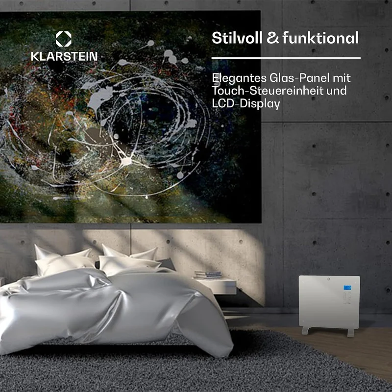 Klarstein Elektroheizung, Konvektor-Heizung, Mobile Elektroheizung Energiesparend, Schlanke, Leise H