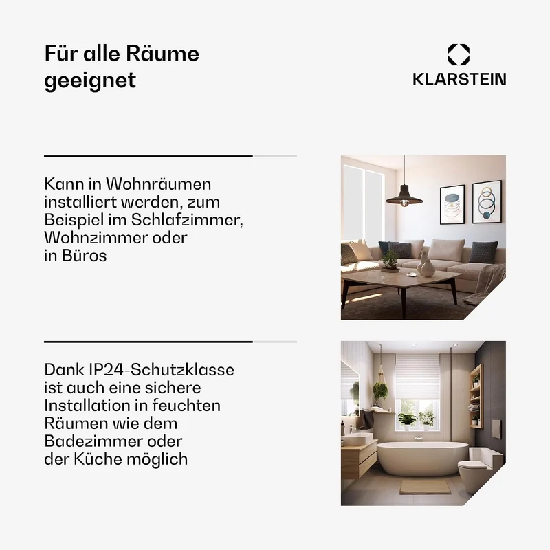 Klarstein Elektroheizung, Konvektor-Heizung, Mobile Elektroheizung Energiesparend, Schlanke, Leise H
