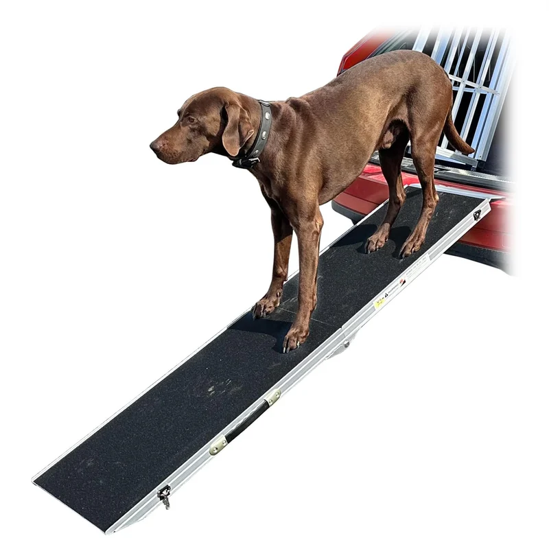 Hunderampe Hundetreppe Auto Kofferraum Treppen Rampe Einstiegshilfe für Hunde Klappbar Aluminium Aus