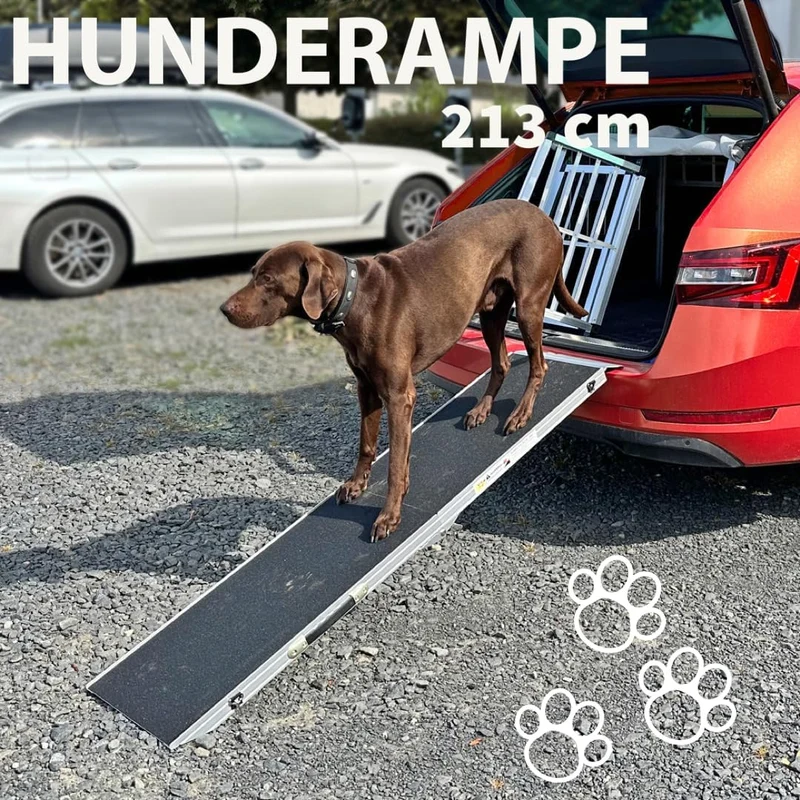 Hunderampe Hundetreppe Auto Kofferraum Treppen Rampe Einstiegshilfe für Hunde Klappbar Aluminium Aus