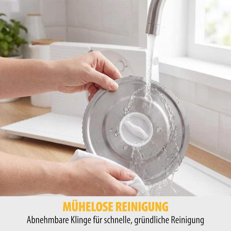 Tristar EM-2098 Allesschneider – 170 mm Edelstahlklinge – 150 W – Einstellbare Scheibenstärke, Silbe