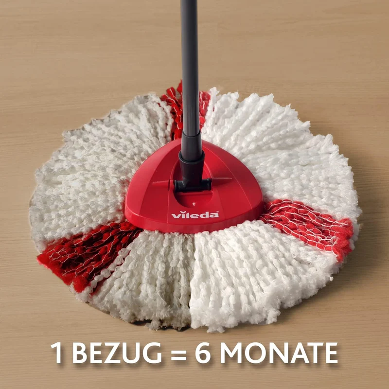 Vileda Turbo EasyWring und Clean Komplett Set + Turbo bezug, rot/grau