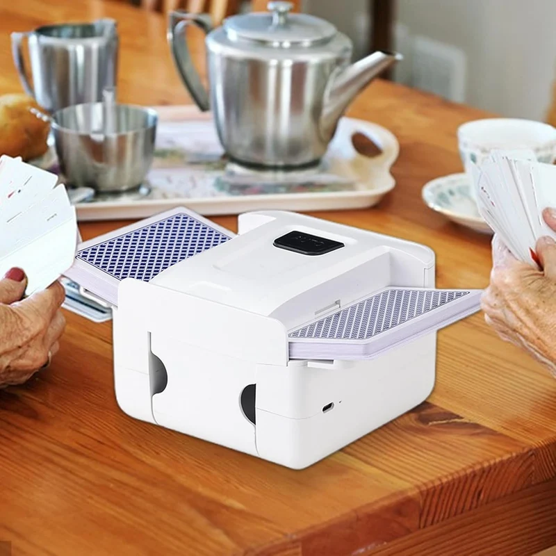 Shuffle-Maschine Automatisch Elektrisch Leise Wiederaufladbar Weiss, Weiss